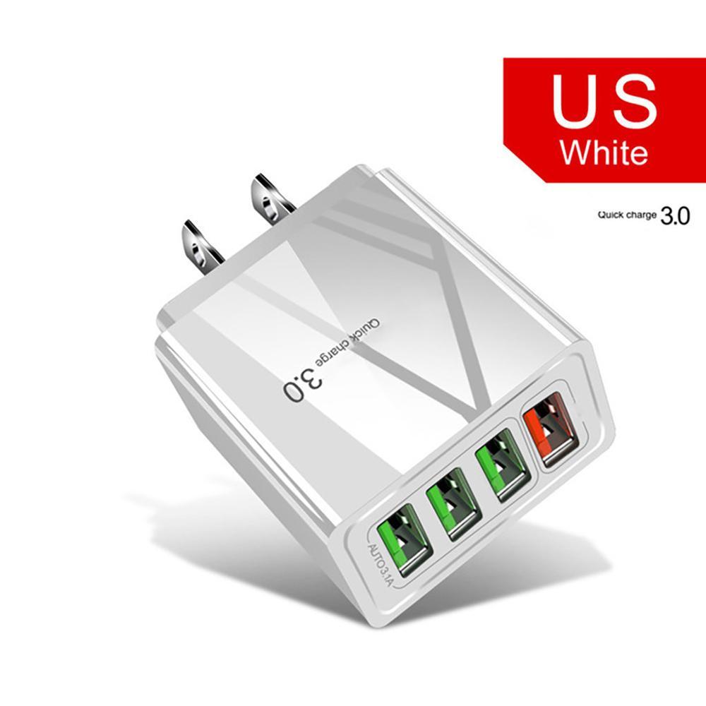 Illuminated 4USB Mobile Phone Charger 3A Charging Adapter