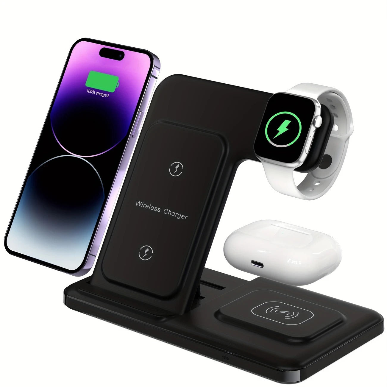 15W Fast Charging Three-in-one Wireless Charger for android and apple