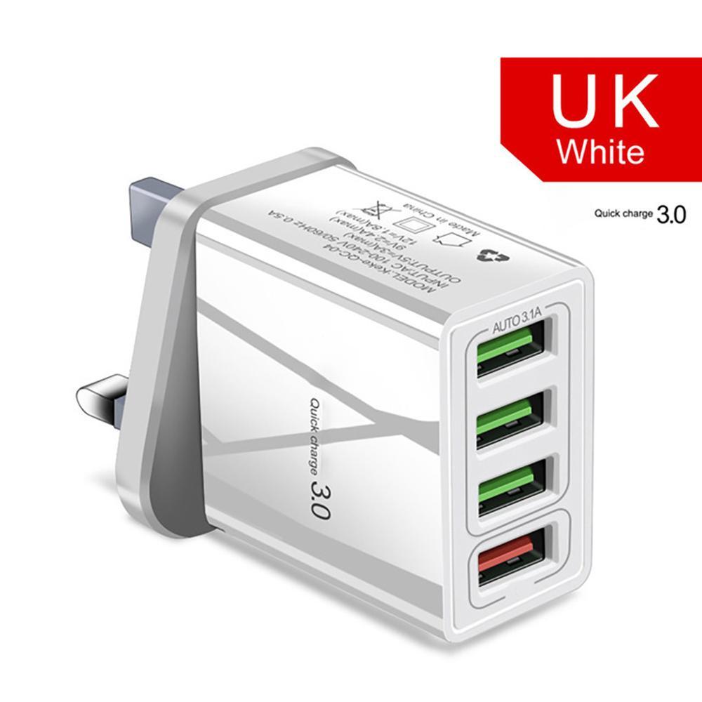 Illuminated 4USB Mobile Phone Charger 3A Charging Adapter