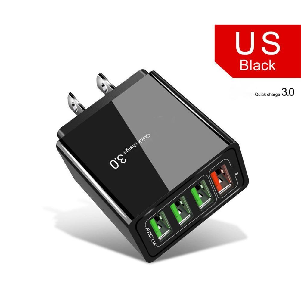 Illuminated 4USB Mobile Phone Charger 3A Charging Adapter