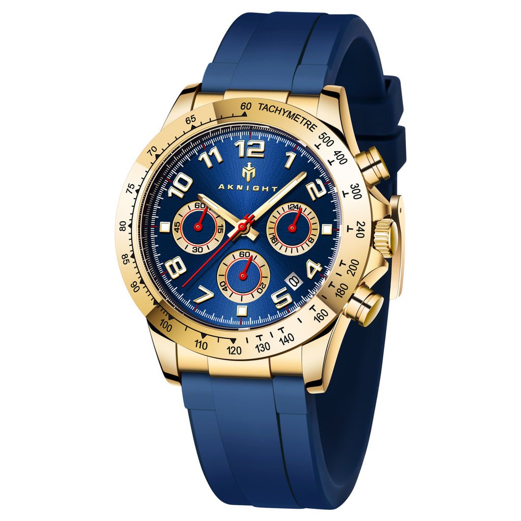 Chronograph Quartz Dress Watch For Men Classic Business Waterproof Wristwatch