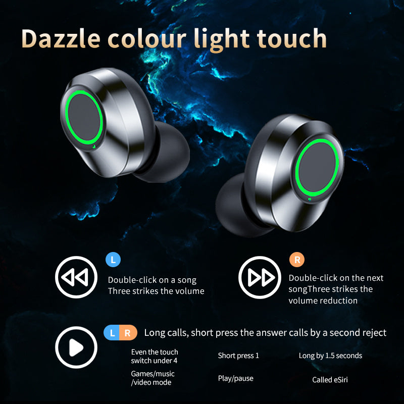 YD03 Wireless Bluetooth-compatible Headset TWS Smart Digital Display with Ear Breathing Light