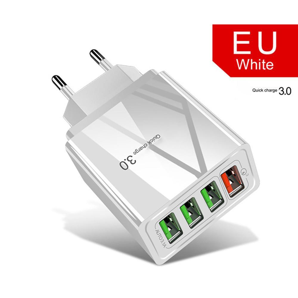 Illuminated 4USB Mobile Phone Charger 3A Charging Adapter