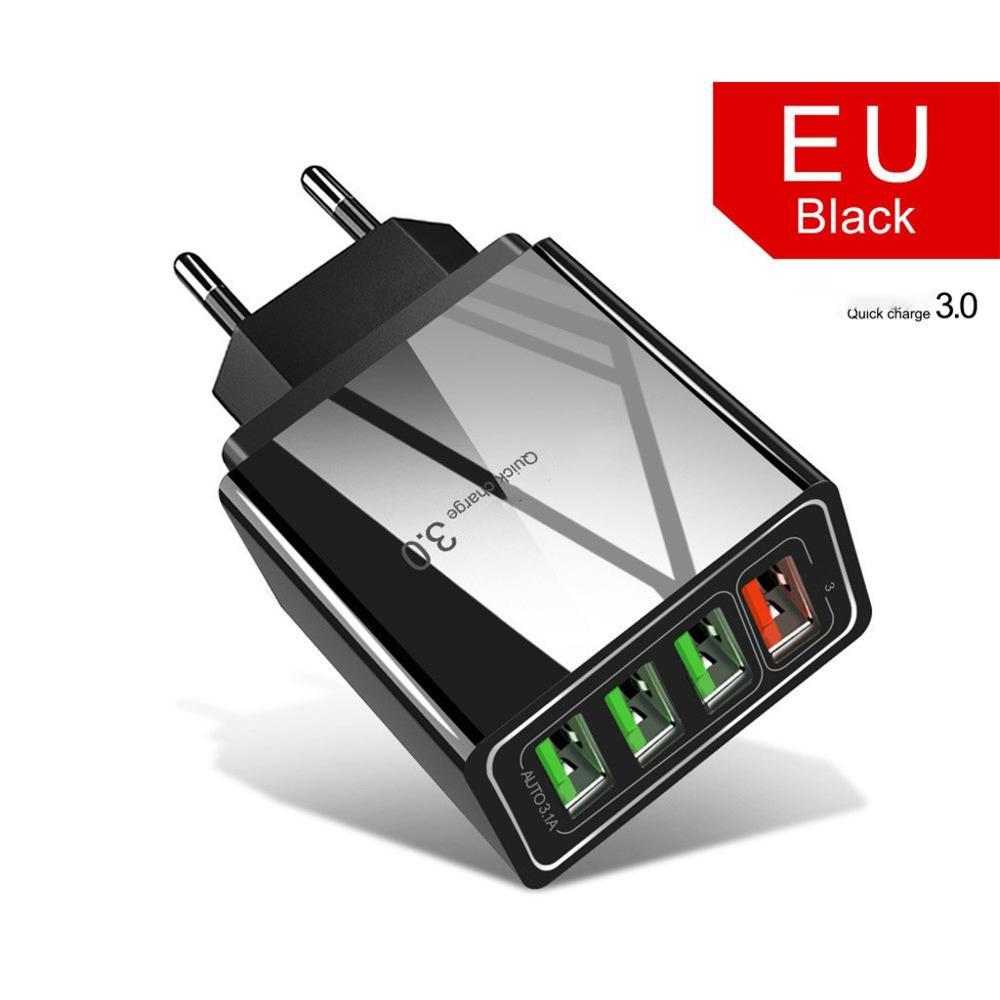 Illuminated 4USB Mobile Phone Charger 3A Charging Adapter