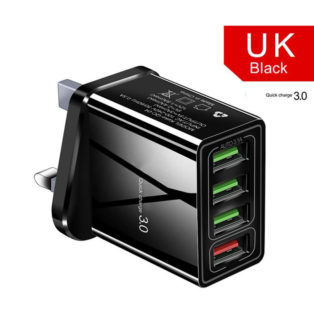 Illuminated 4USB Mobile Phone Charger 3A Charging Adapter