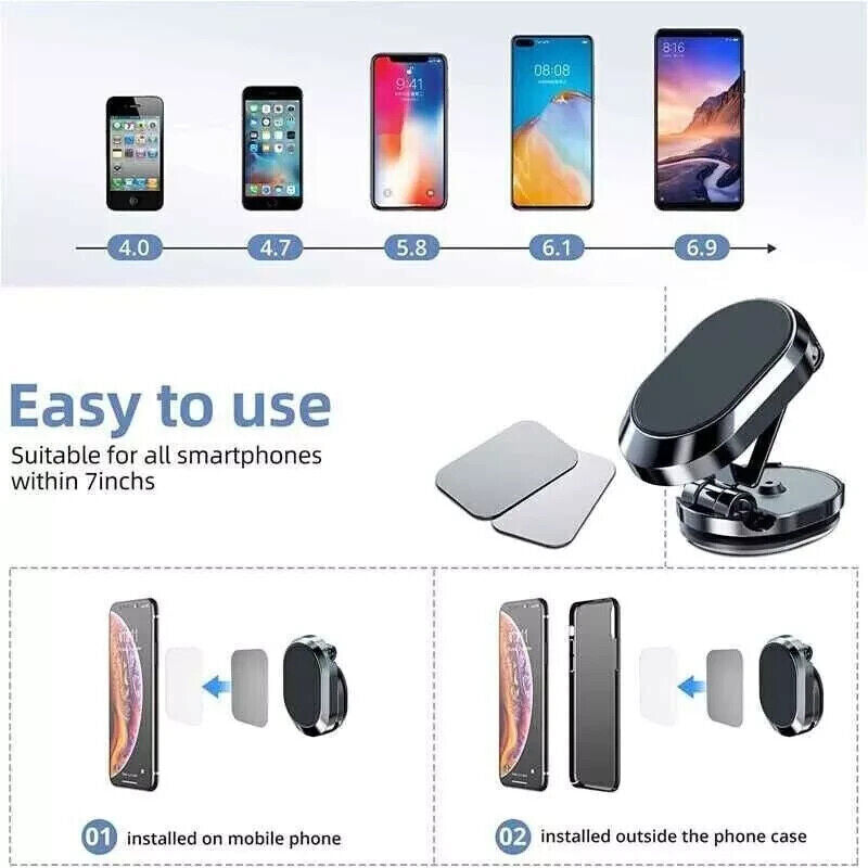 Magnetic Phone Holder For Car, Dashboard Car Phone Holder Water-resistant, Rotatable