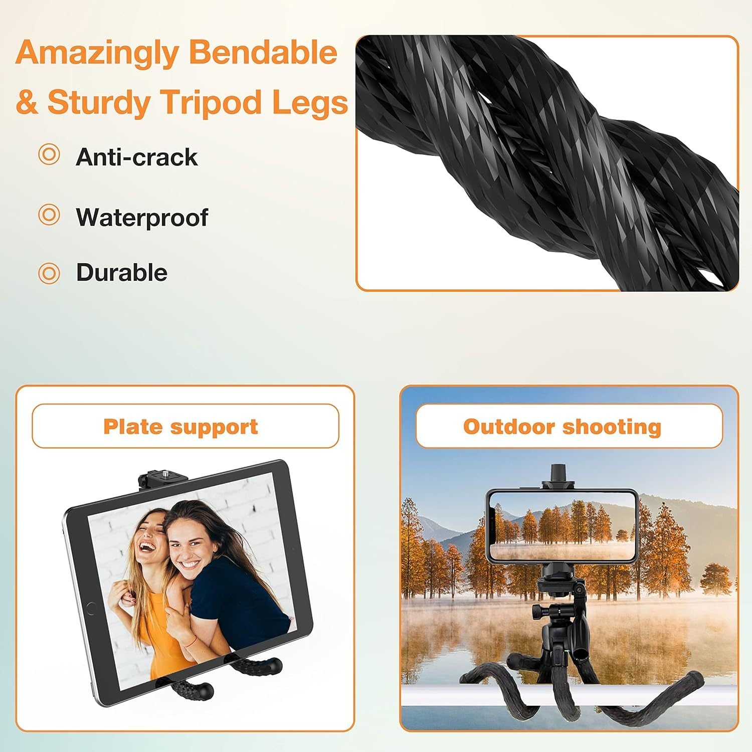Flexible Phone Tripod Selfie Stick, For Camera Stick Video Recording Vlog