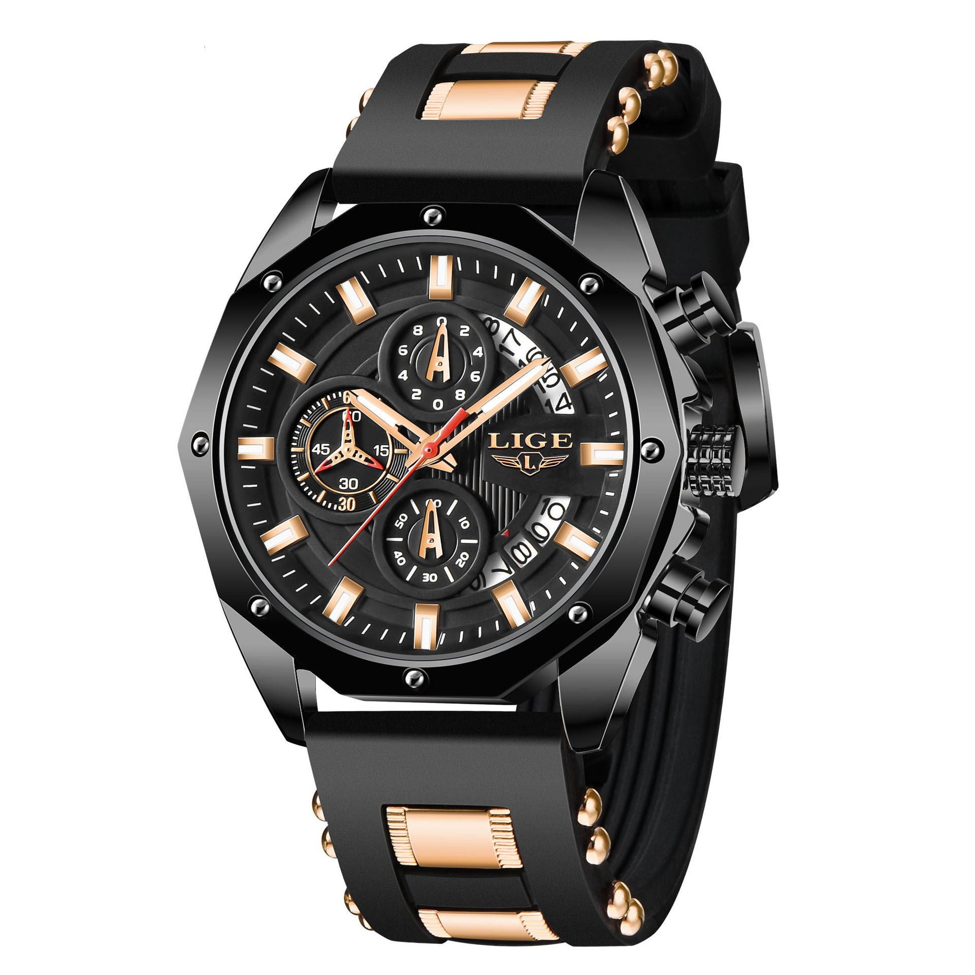 Top Brand Luxury Fashion Mens Watch Silicone Waterproof