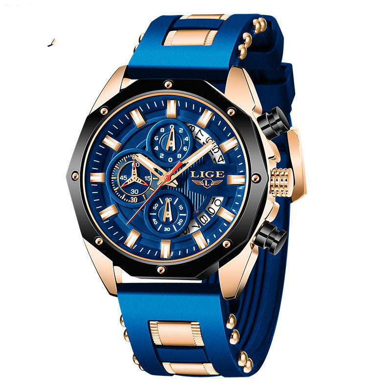 Top Brand Luxury Fashion Mens Watch Silicone Waterproof