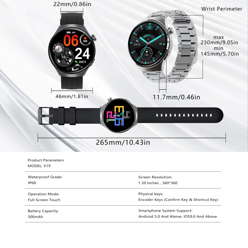 SENBONO V19 waterproof  Business Men Smart Watch