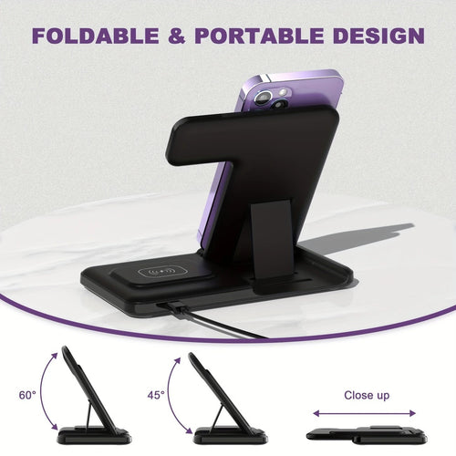 15W Fast Charging Three-in-one Wireless Charger for android and apple