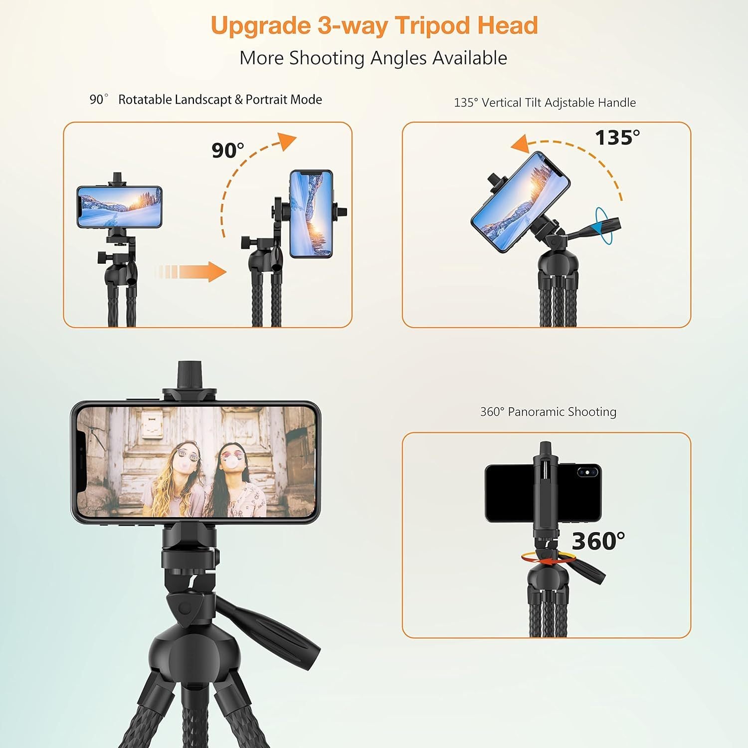 Flexible Phone Tripod Selfie Stick, For Camera Stick Video Recording Vlog