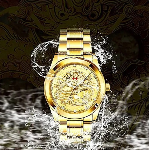 Waterproof Men's Diamond Quartz Watch Classic Stainless Steel