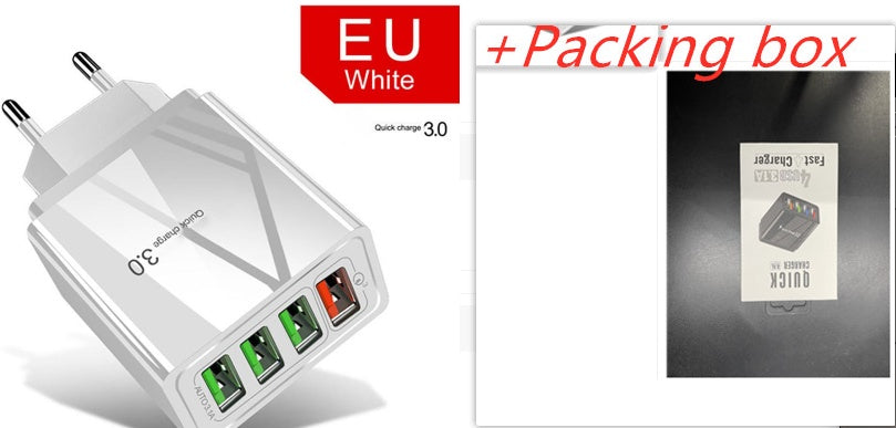 Illuminated 4USB Mobile Phone Charger 3A Charging Adapter