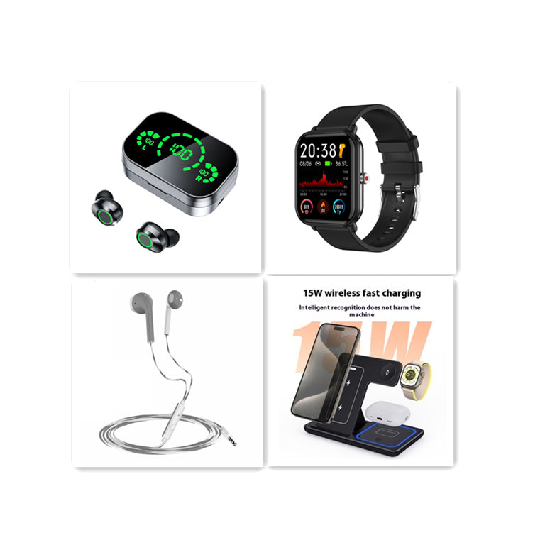 YD03 Wireless Bluetooth-compatible Headset TWS Smart Digital Display with Ear Breathing Light