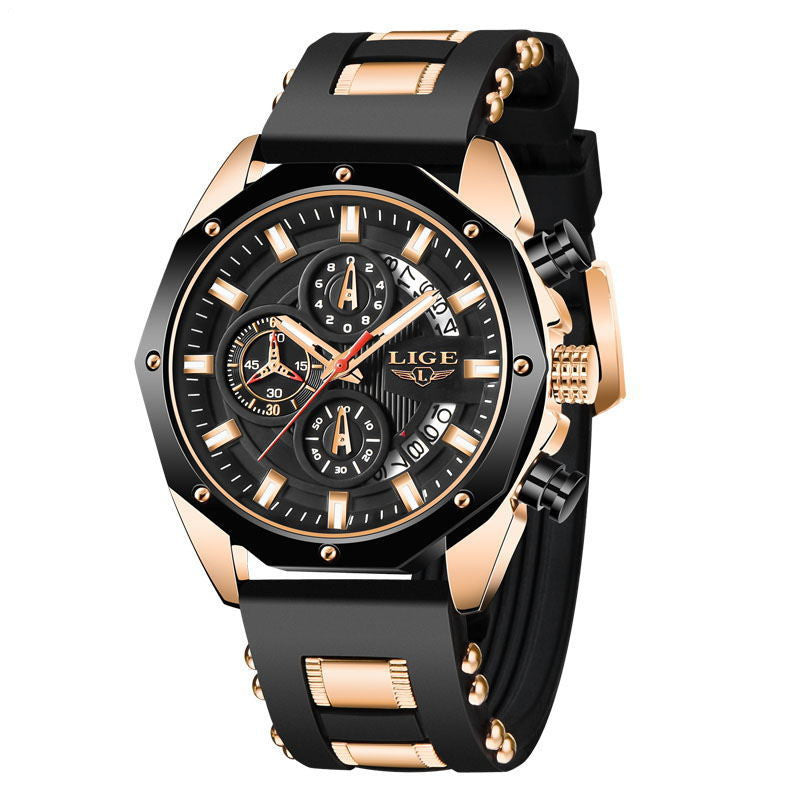 Top Brand Luxury Fashion Mens Watch Silicone Waterproof