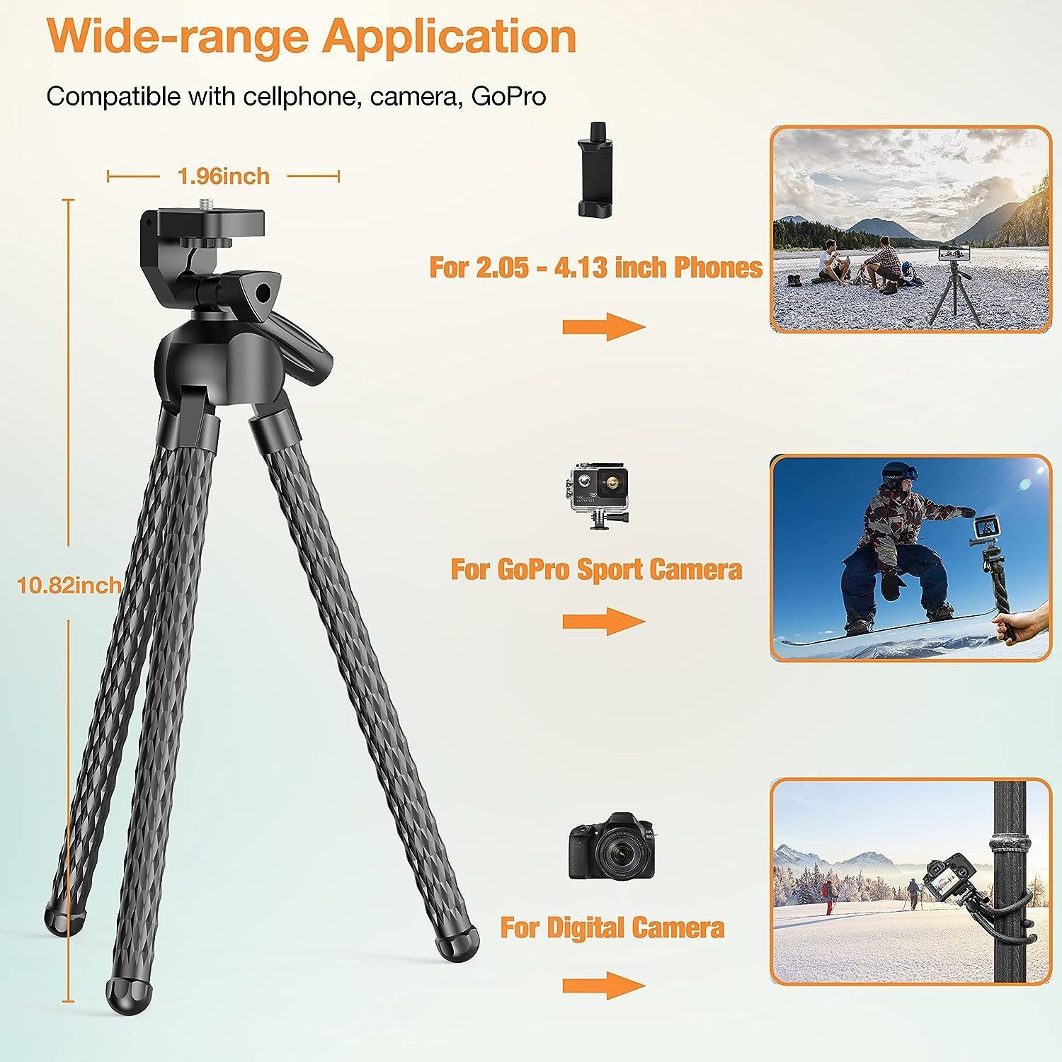 Flexible Phone Tripod Selfie Stick, For Camera Stick Video Recording Vlog