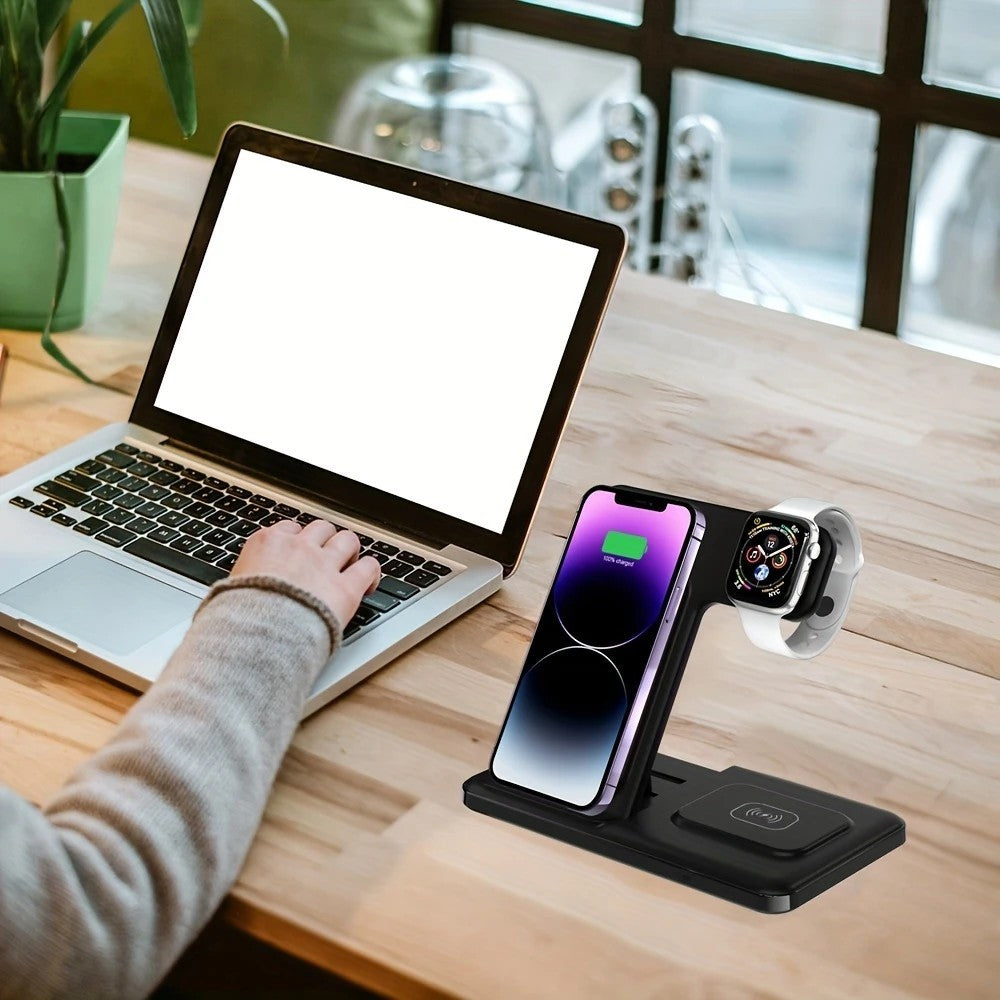 15W Fast Charging Three-in-one Wireless Charger for android and apple