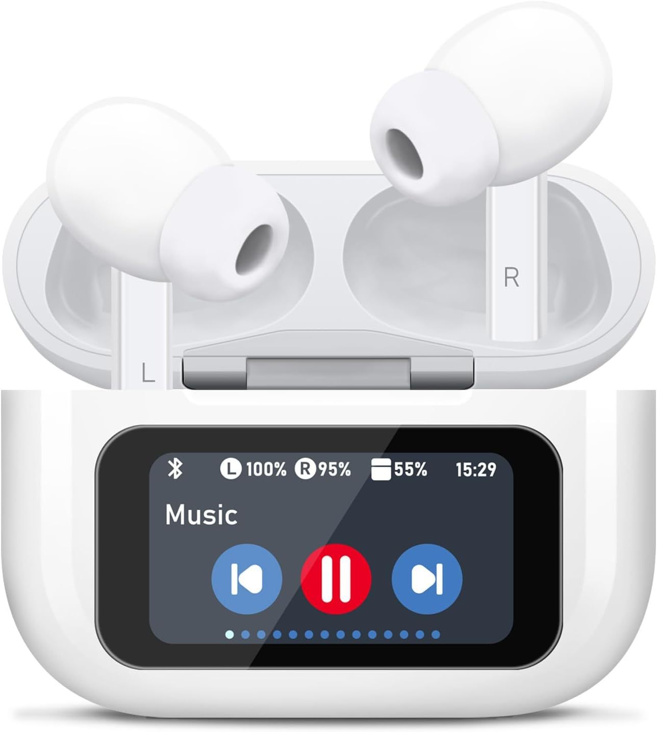 Wireless Earbuds, 5.4 Bluetooth Headphones With Touch Screen and noise cancellation