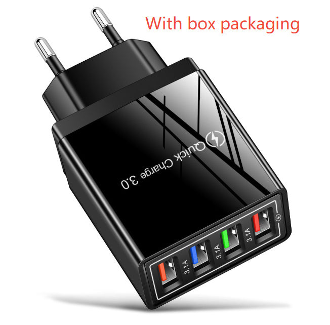 Illuminated 4USB Mobile Phone Charger 3A Charging Adapter