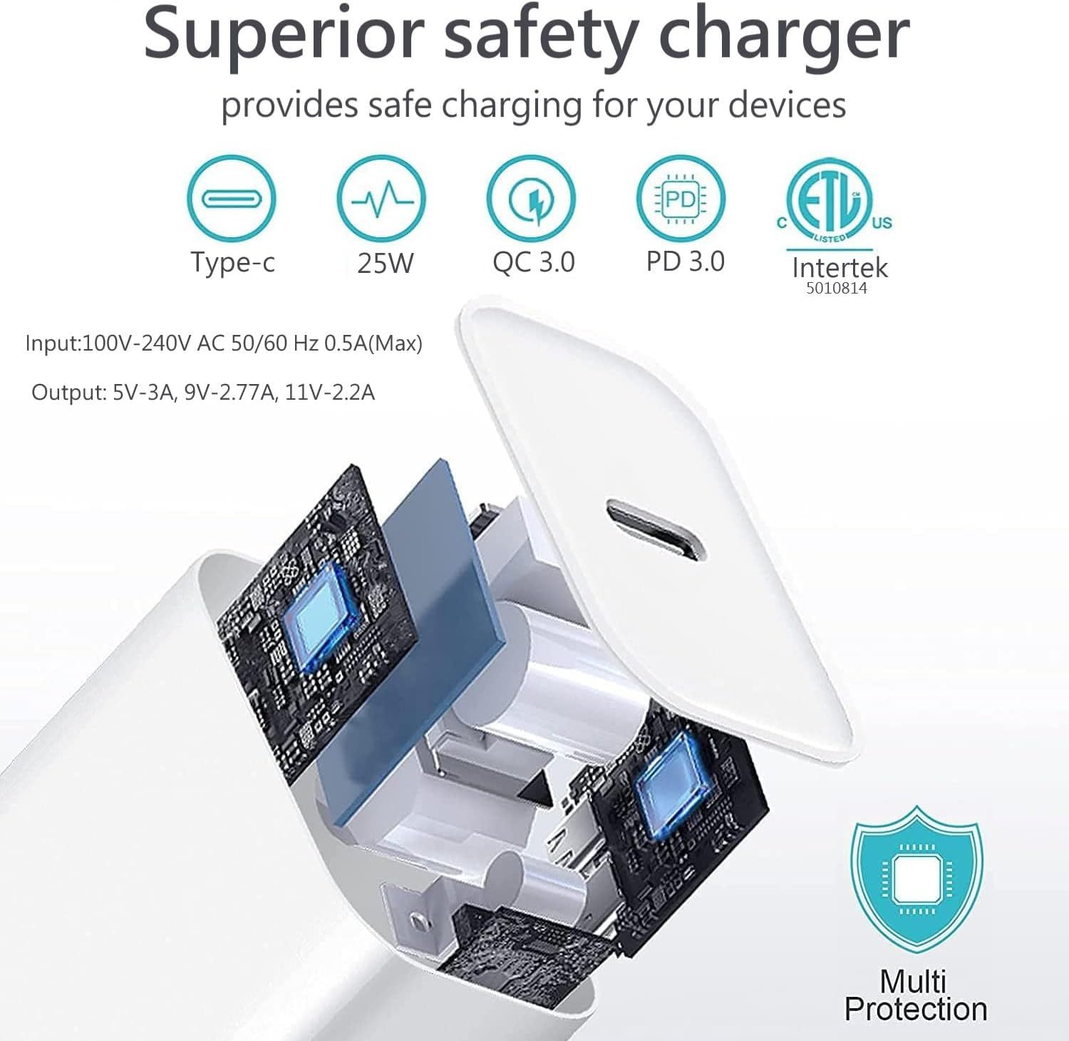 Phone Charger Travel 2Pack 6FT Lightning Cable Cord Quick Fast Charger Travel Plug Adapter For All Iphones