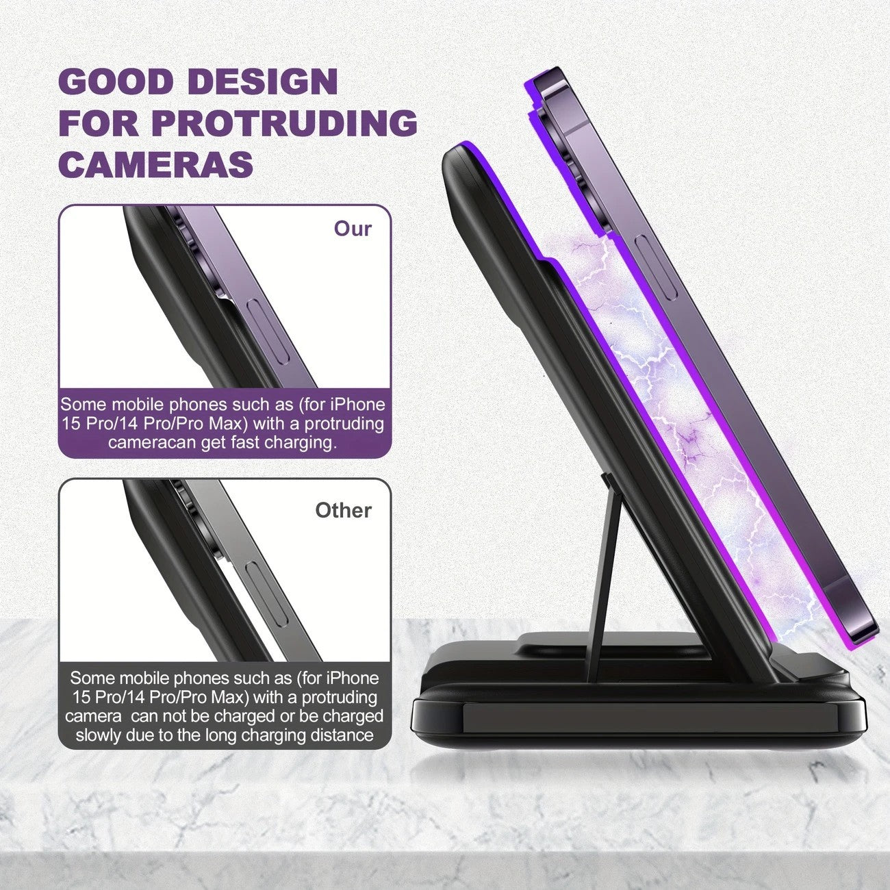 15W Fast Charging Three-in-one Wireless Charger for android and apple
