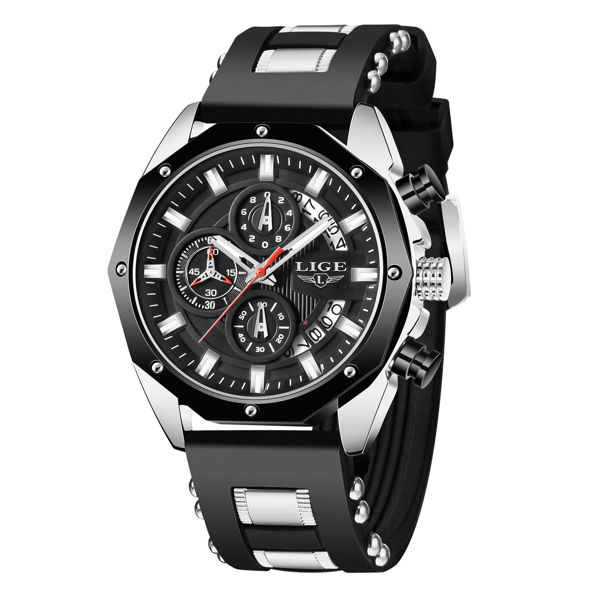 Top Brand Luxury Fashion Mens Watch Silicone Waterproof