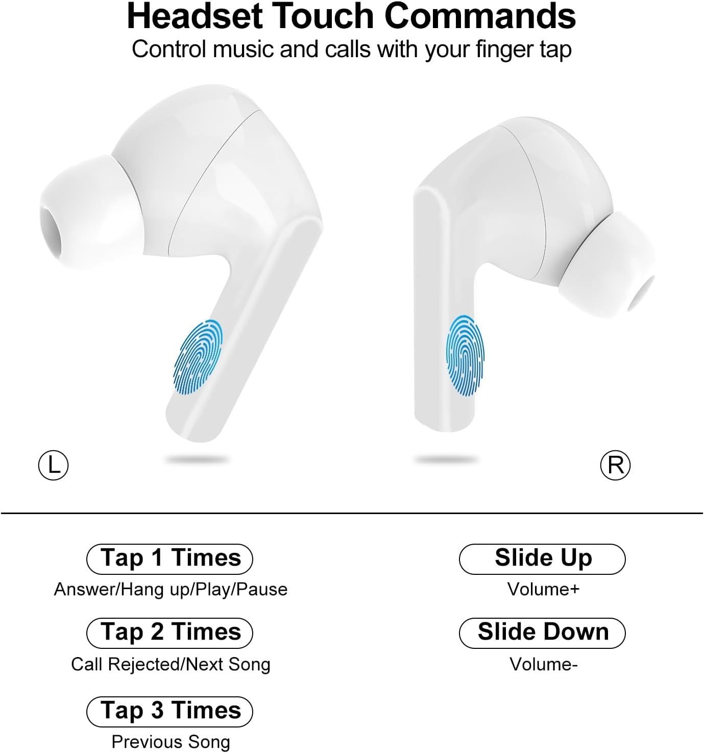 Wireless Earbuds, 5.4 Bluetooth Headphones With Touch Screen and noise cancellation