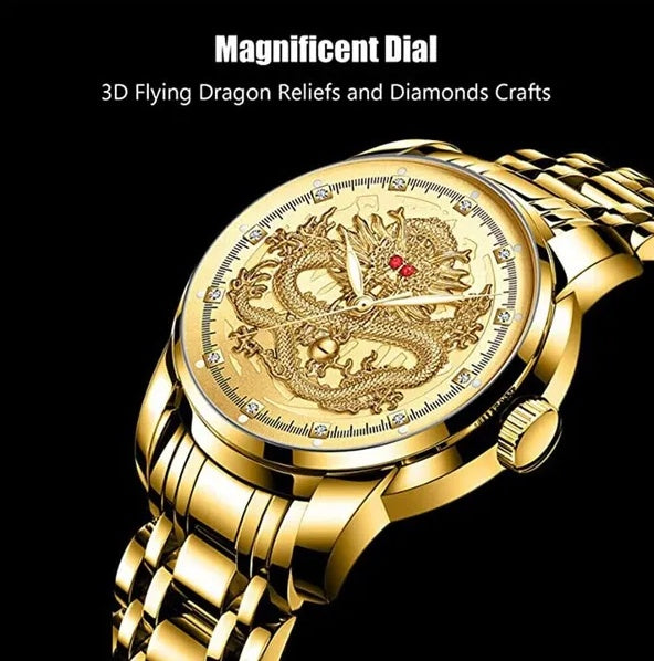 Waterproof Men's Diamond Quartz Watch Classic Stainless Steel